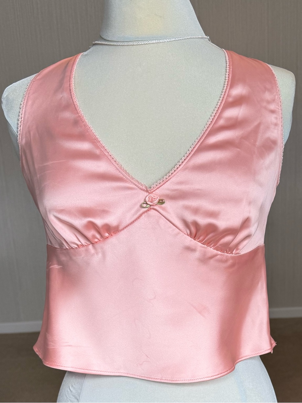 wild fable Rose Satin Halter Crop Top